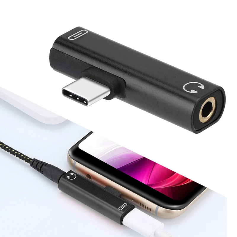 2 в 1 usb type C 3 5 мм разъем аудио адаптер для наушников Xiaomi Mi 9 samsung galaxy s10 + USBC зарядки