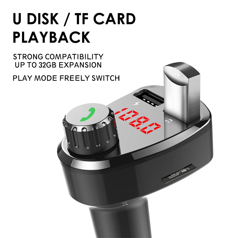 G13 Wireless Car Kit Bluetooth MP3 Music Player Hands-free Calling with Dual USB Intelligent Fast Charging Charger | Автомобили и