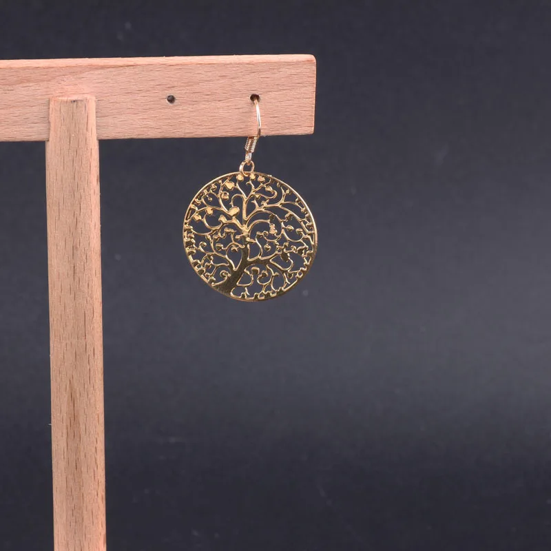 DIY ювелирные изделия для ушей, медное покрытие, серьги, кулон, материал 18 k, настоящее золото, капли воды, листья, Круглые, Mori, ретро, 4 штуки