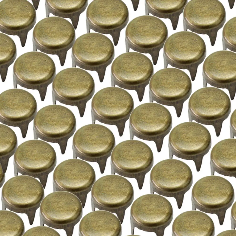 Панк-рок 100 шт. медные круглые заклепки шпильки DIY для сумок Обувь Одежда 4*6 мм