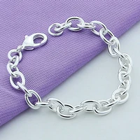 lobster clasp bracelet 925 silver simple classic chain bracelet for women men top quality