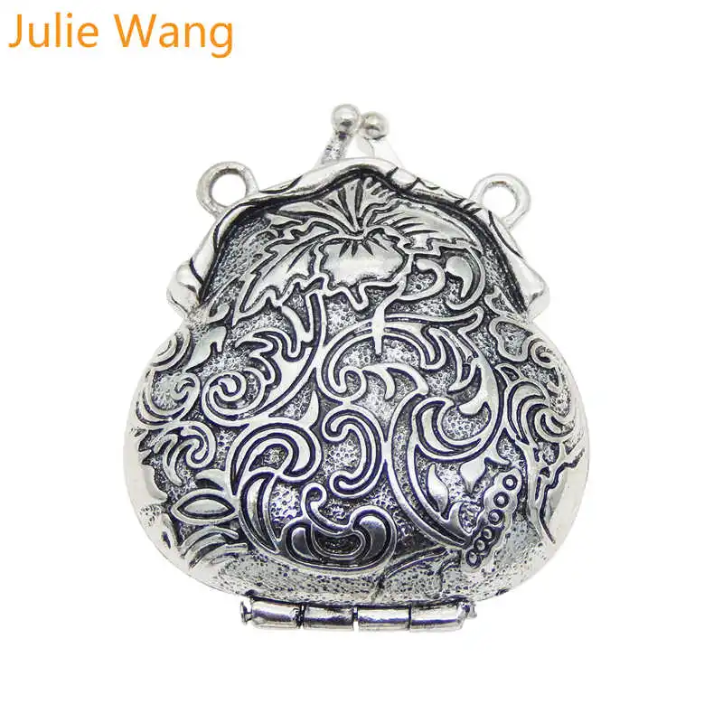 Julie Wang 2 шт. античное серебро/бронза лягушка форма очарование медальона памяти Fit кулон эфирное масло ювелирные изделия с диффузором аксессуары