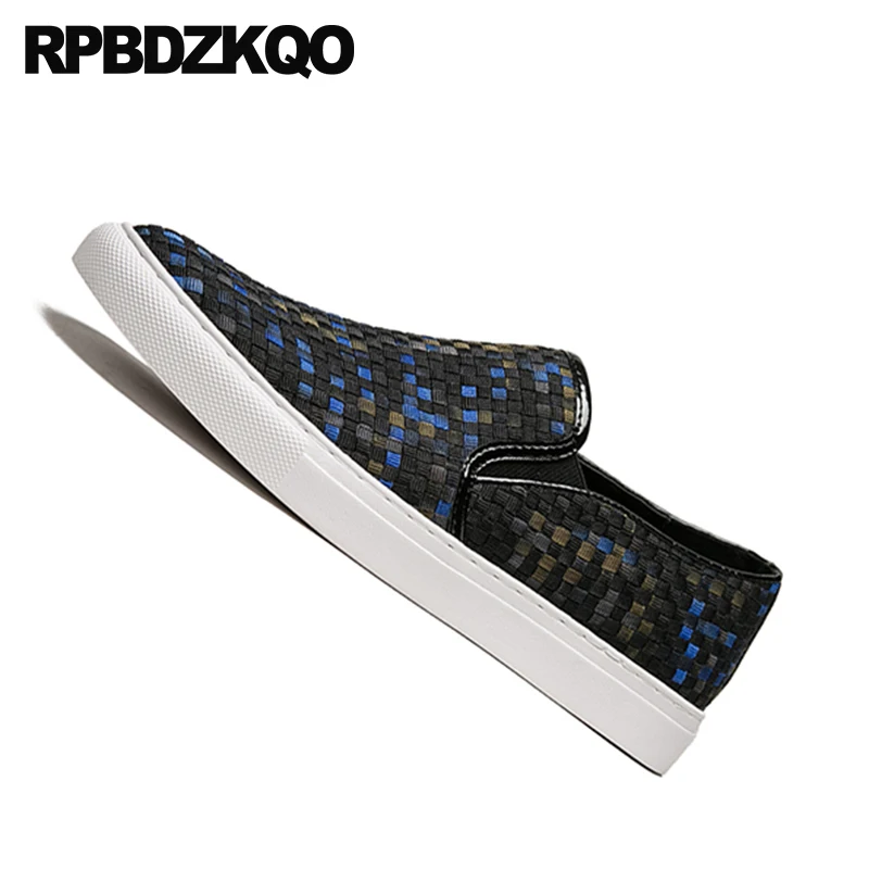 Woven Rubber Knit Designer Shoes Men Luxury 2021 Platform Fashion Braided Blue Slip On Flats Casual Summer Creepers Breathable | Обувь
