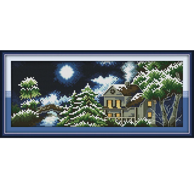

Castle Seasons Patterns Cross Stitch Kits DMC14CT 11CT Count Canvas Stitching Embroidery Handmade Needlework