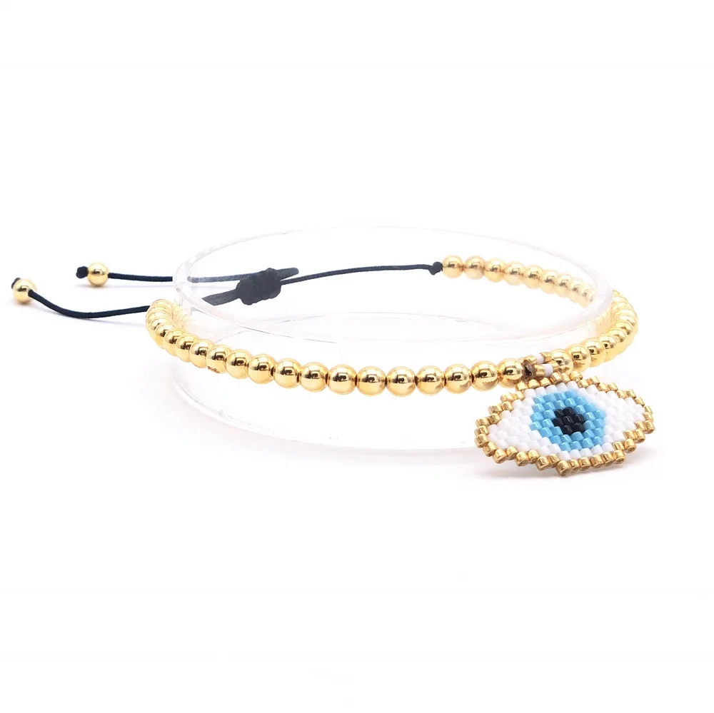 

Go2boho Evil Eye Bracelet MIYUKI Delica Bracelets Women Jewelry High Quality Gold Plate of Light-Fastness Japan Plastic Beads