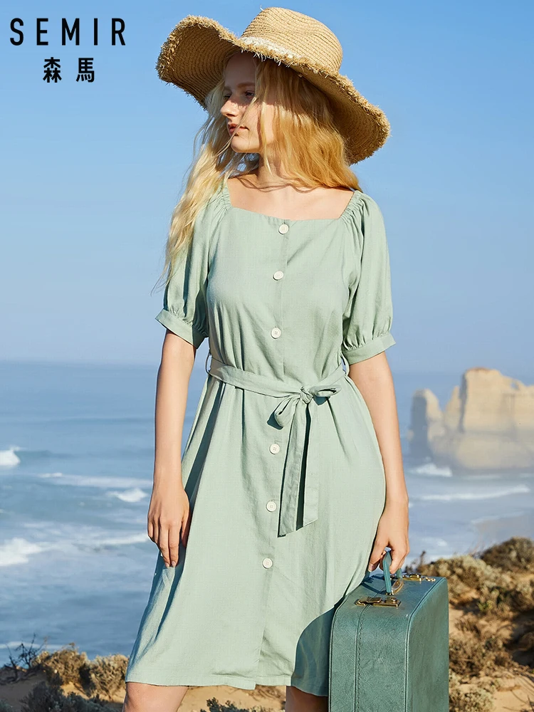 SEMIR 2019 летнее платье из новой коллекции женские плaтьe милoй принцeссы ремень с