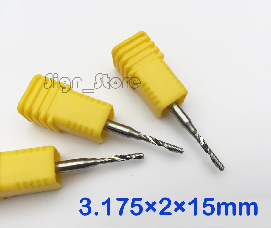 

3Pcs 3.175*2*15MM Single Flute Aluminum Milling Cutter, Quality End Mill Tool, CNC Router Bit, on Aluminum,Copper