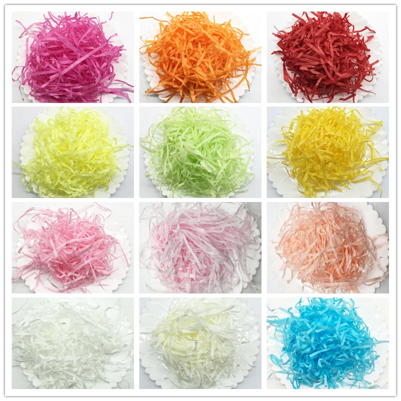 

500g Wedding Accessories DIY Raffia Paper Box Shredding Silk Candy Box Filled Gift Packaging Paper Wire Gift Fillings Decorative