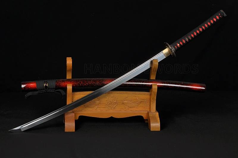 

1060 Carbon Steel Handmade Katana Japanese Samurai Full Tang Sword Alloy Head Tsuba Oil Quenched Sharp Customized Blade 41"