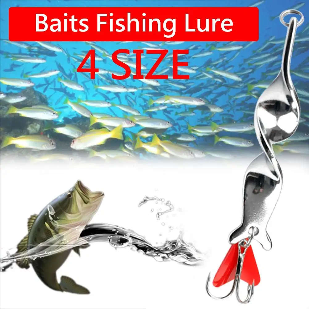 

Metal Spinner Spoon Hard Bait Fish Treble Hook Perch Fishing Lures Tackle Vibration Hard Bait