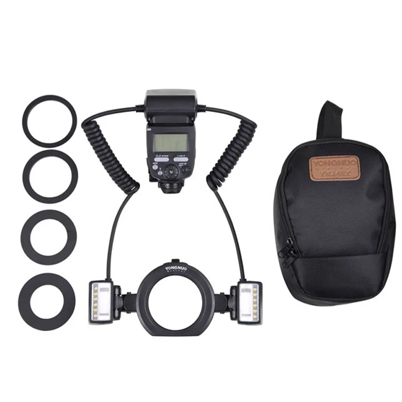 Вспышка Yongnuo Speedlite YN-24EX ttl Dual Head Macro Ring Flash Light для Canon DSLR полости рта зубы украшения крупным планом фотографии