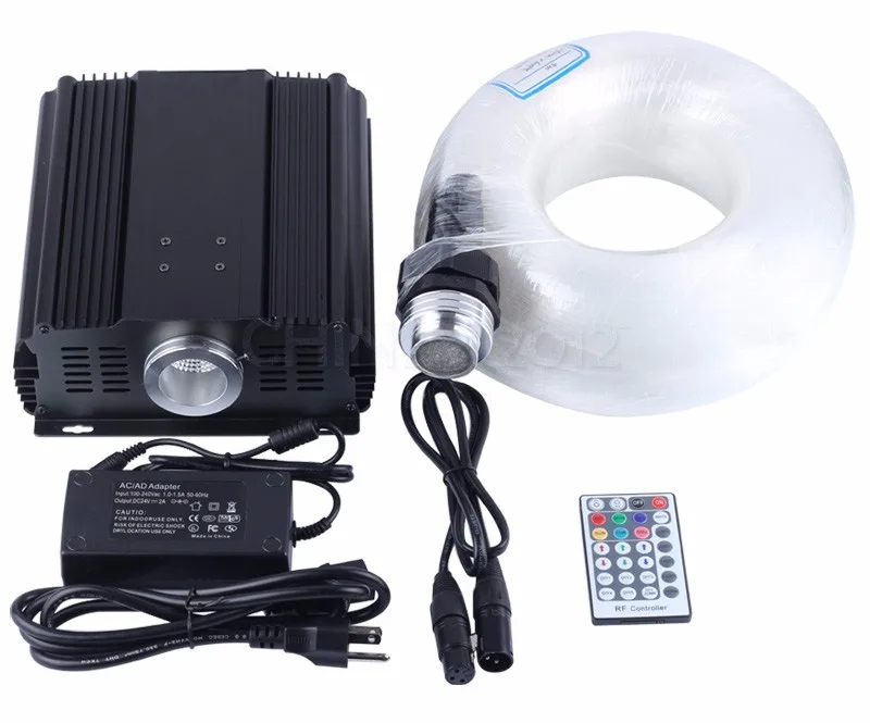 DMX 45 Вт RGB 28key дистанционный светодиодный волоконно-оптический свет комплект звездное небо потолок 835 прядей 5 м длиной 0,75 мм+ 1,0 мм+ 1,5 мм