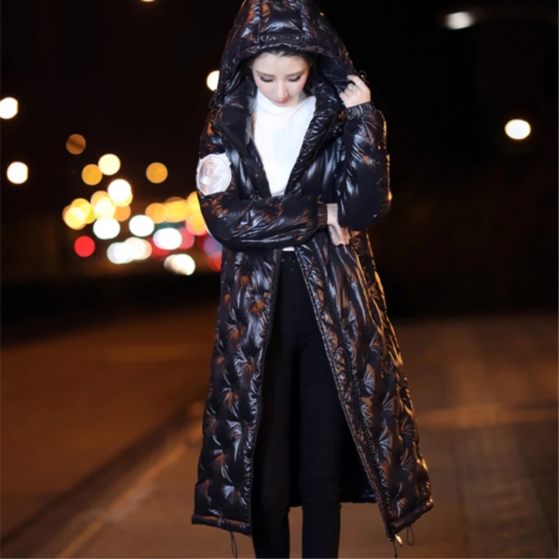 2018 Новый женский осенне-зимний пуховик большого размера длинный толстый с