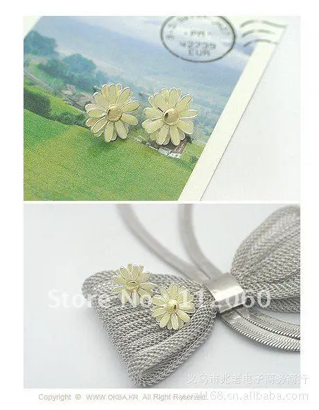 2012 New Arrivals Factory Price Free shipping Daisy earrings Wholesale 10 pieces/lot|earings wholesale|earrings shoeslot baby |