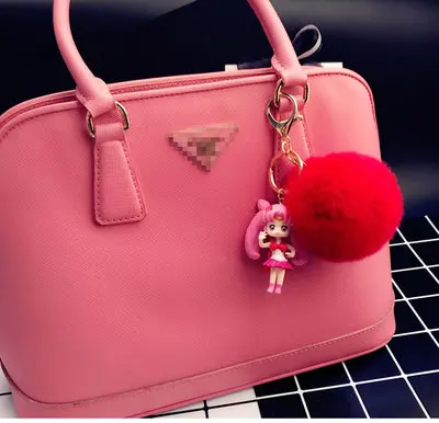 Милый моряк брелок луна помпон Кролик Мех шарик Подвеска для женщин Сумка