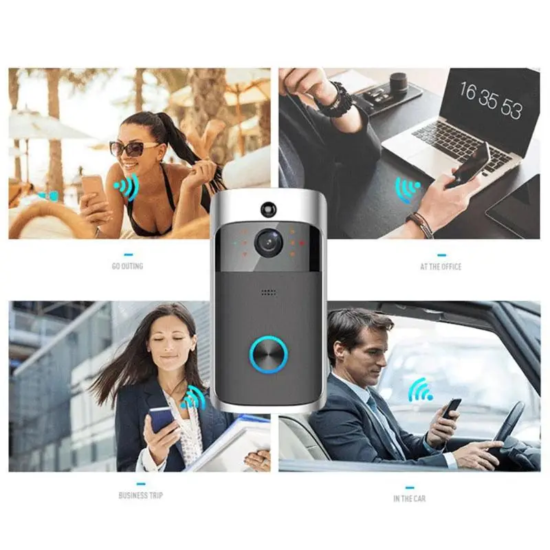 Smart Беспроводной Wi Fi видео дверные звонки телефон двери 720 P камера визуальный записывающий домофон движения PIR сенсор ночное видение удаленного Monito