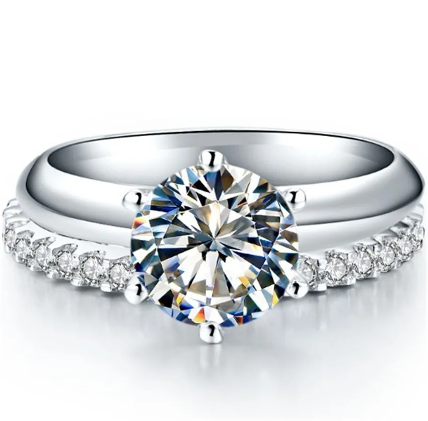 Два кольца в одном наборе 2CTW 8 мм G H Moissanite набор колец тест положительная Гарантия