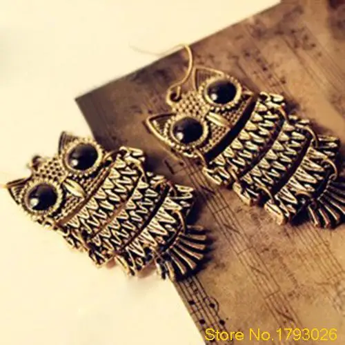 Год Сбора Винограда способа Ретро Смарт Сова Подвеска Серьги Милые