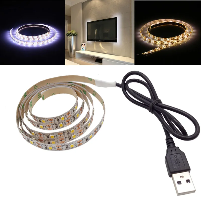 USB Светодиодная лента лампа 2835SMD DC5V гибкий светодиодный светильник лента 1 м 2 м 3 м 4 м 5 М HD ТВ Настольный экран подсветка косой светильник ing
