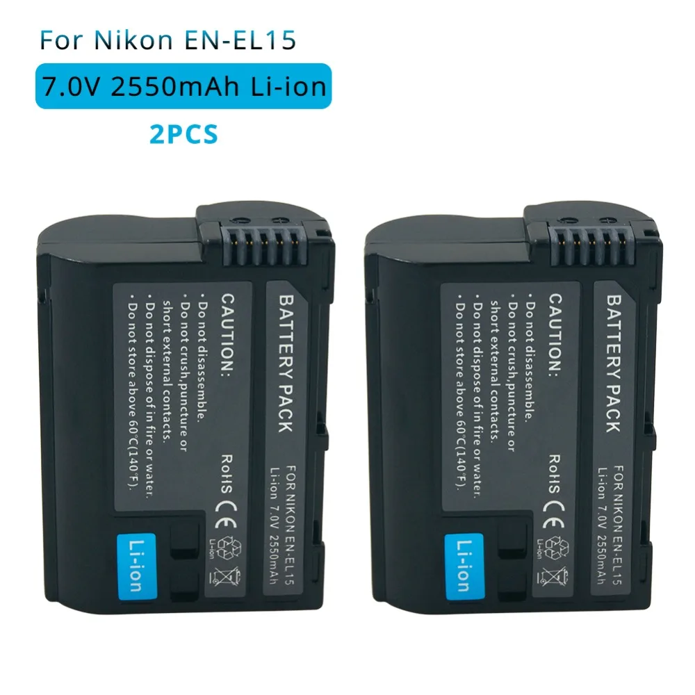 EN EL15 2550 мА/ч ENEL15 RU Перезаряжаемые Камера Батарея для Nikon V1 D500 D600 D600E D610 D750 D7100 D7000 D800 D810 D810E|Перезаряжаемые
