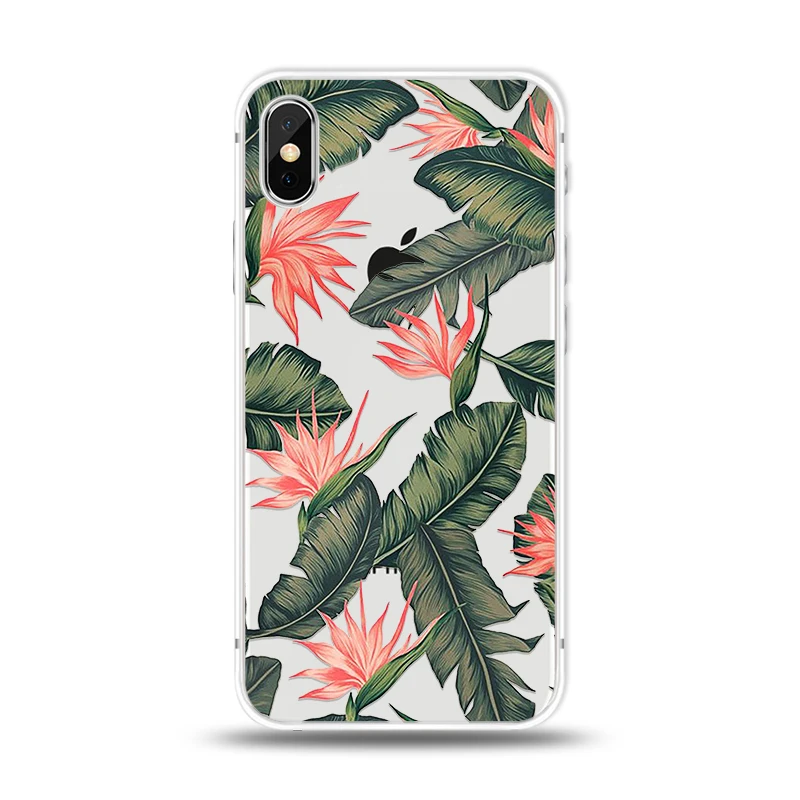 Leaf Phone Case for Apple iPhone XS XR MAX Summer Retro Leaves Soft TPU Silicon Mobile Bag Back Cover |