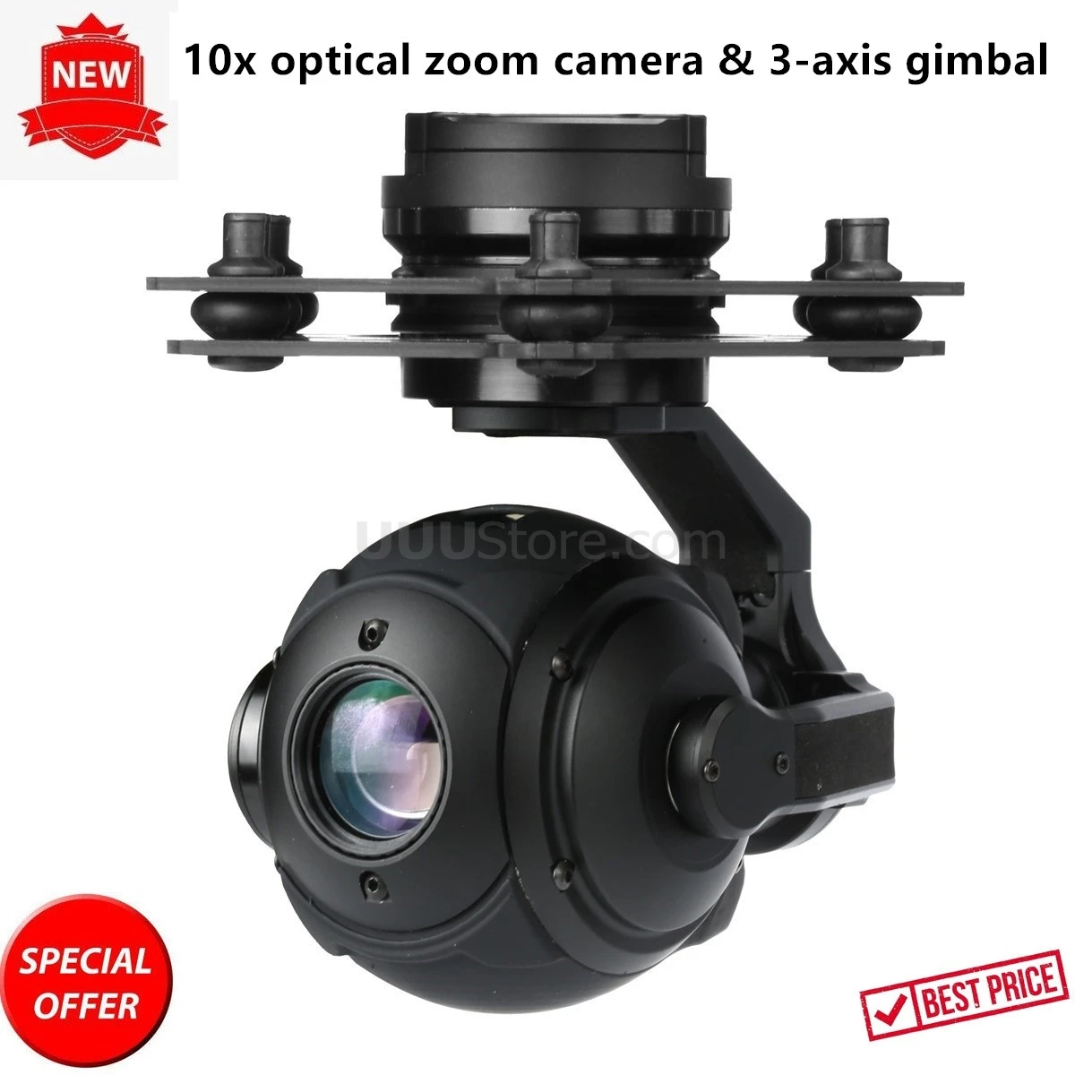T10X Pro FPV сферические 10x оптический зум 1/3 CMOS Камера с 3 осевому гидростабилизатору