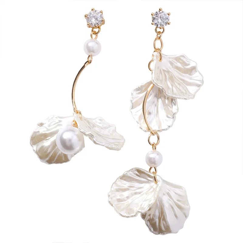 3 пар/лот милые жемчужные ассиметричные серьги в виде цветов Модные Акриловые