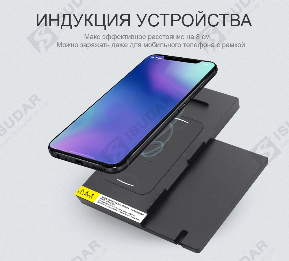 ISUDAR 10 Вт Qi автомобильное беспроводное зарядное устройство Автоматическая быстрая Беспроводная зарядка для Audi A6L/A7/ до для iphone 8X для samsung для huawei
