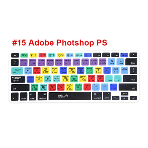 Adobe Photshop PS Ableton Live Logic Pro X Avid Pro инструменты ярлык клавиатуры Обложка кожи для Macbook Pro Air retina 13 15 17 - Цвет: Adobe Photshop PS