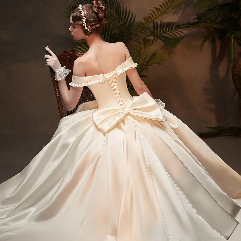 luxury White Stain Wedding Dresses 2019 Simple Dress Bridal Gown Party vestido de noiva princesa | Свадьбы и торжества