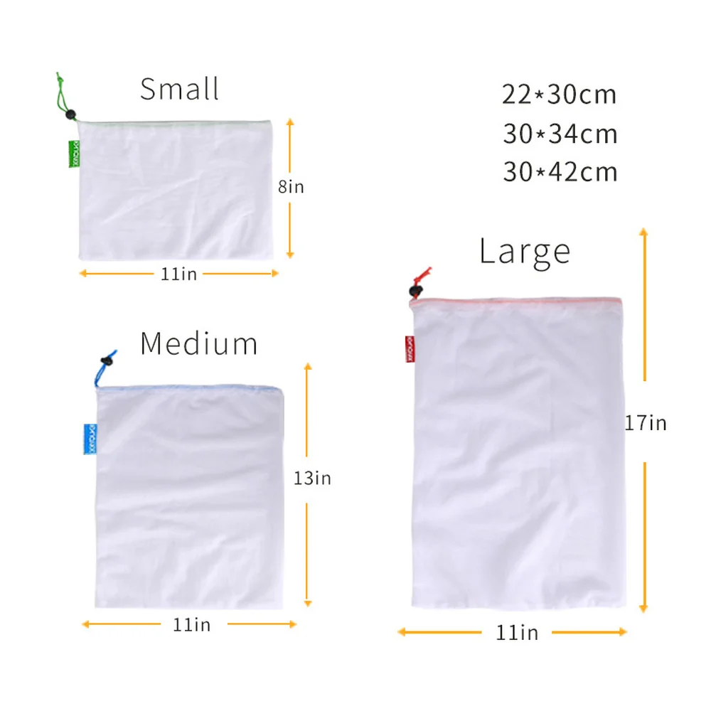 10 шт. многоразовые сетчатые пакеты для производства моющиеся мешки хранения
