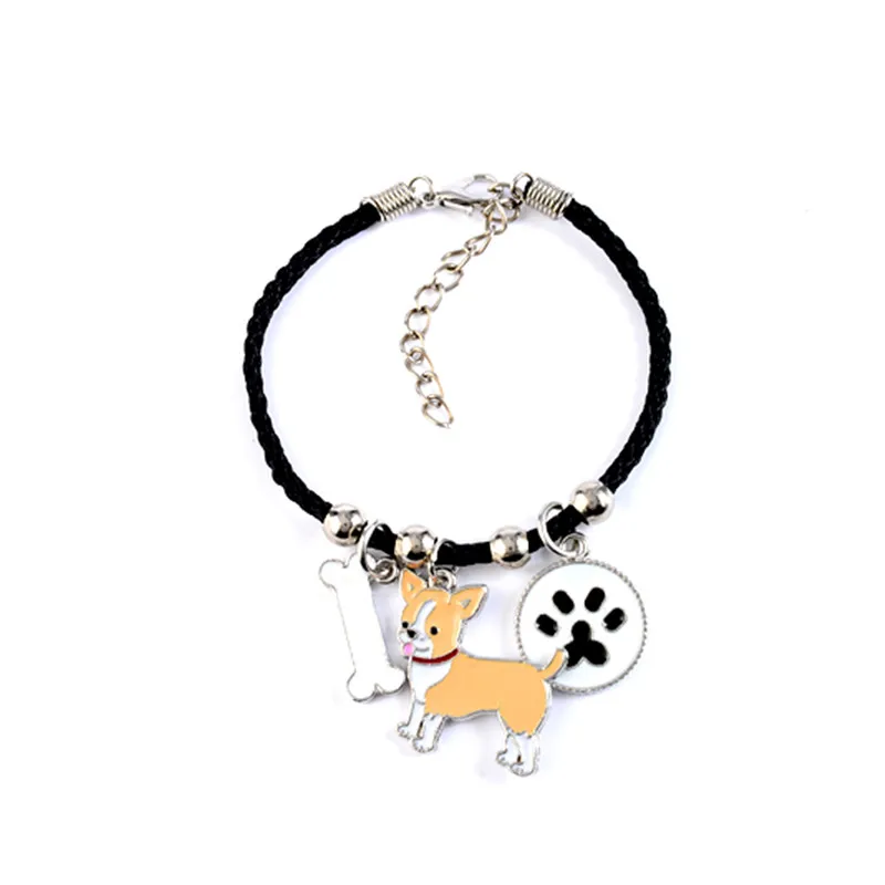 Симпатичные Чихуахуа шарм браслеты подвеска собака вручную контактного провода