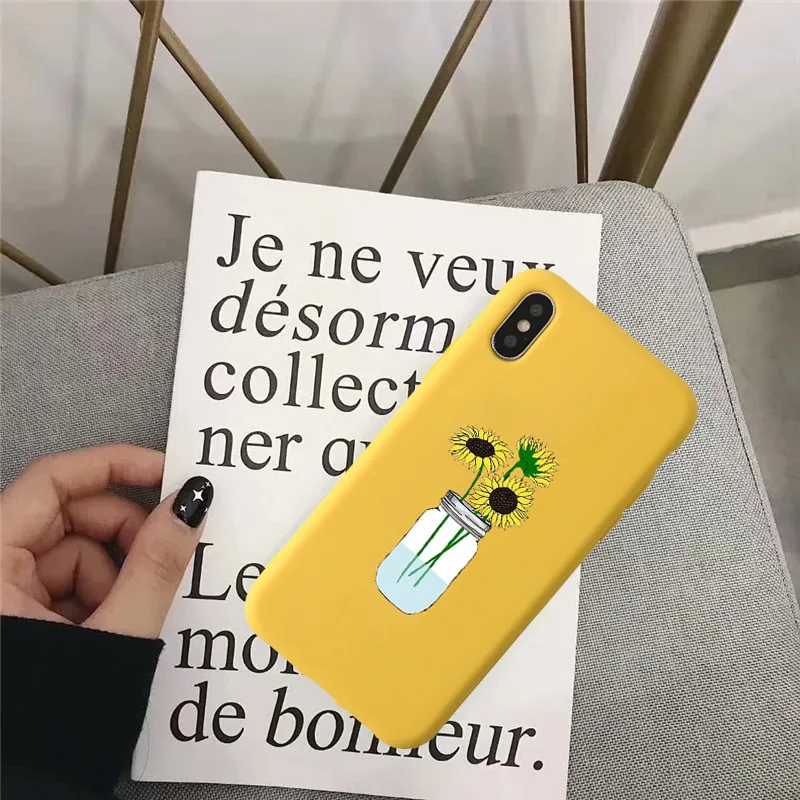 Милая летняя Маргаритка Подсолнух цветочный чехол для телефона для iPhone 11 Pro 8 7 XS MAX XR X 6 6s Plus мягкая желтая задняя крышка Fundas