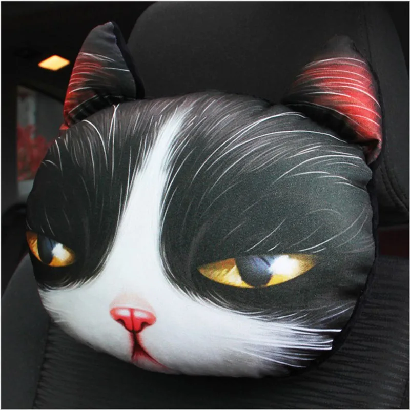 Автомобильная подушка на шею 3d-мультяшная Подушка подголовник для кошек и собак