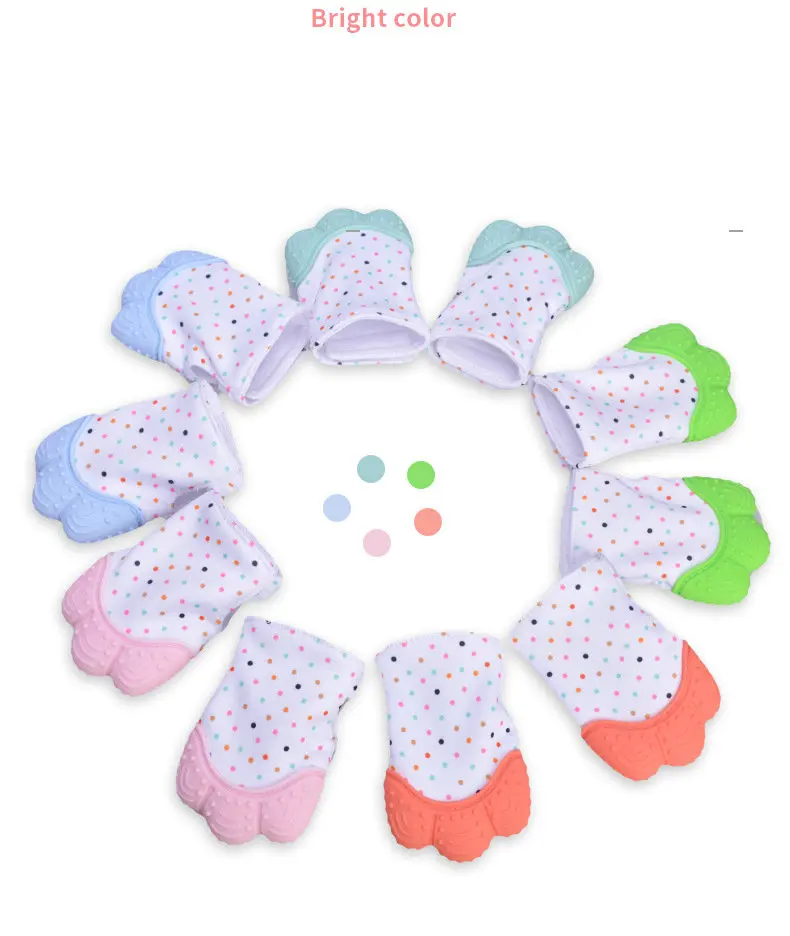 

2018 New Baby Silicone Teething Beads Natural Thumb Sound Teether Glove Chewable Nursing Silicone Beads Teethers Dropshipping