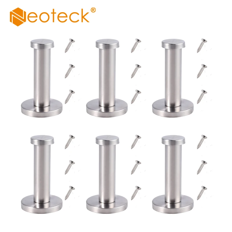 Neoteck 6 шт. современные Нержавеющая сталь Wall-Mount Полотенца вешалка, крючок для Ванная комната туалет высокого качественные Крючки вешалка