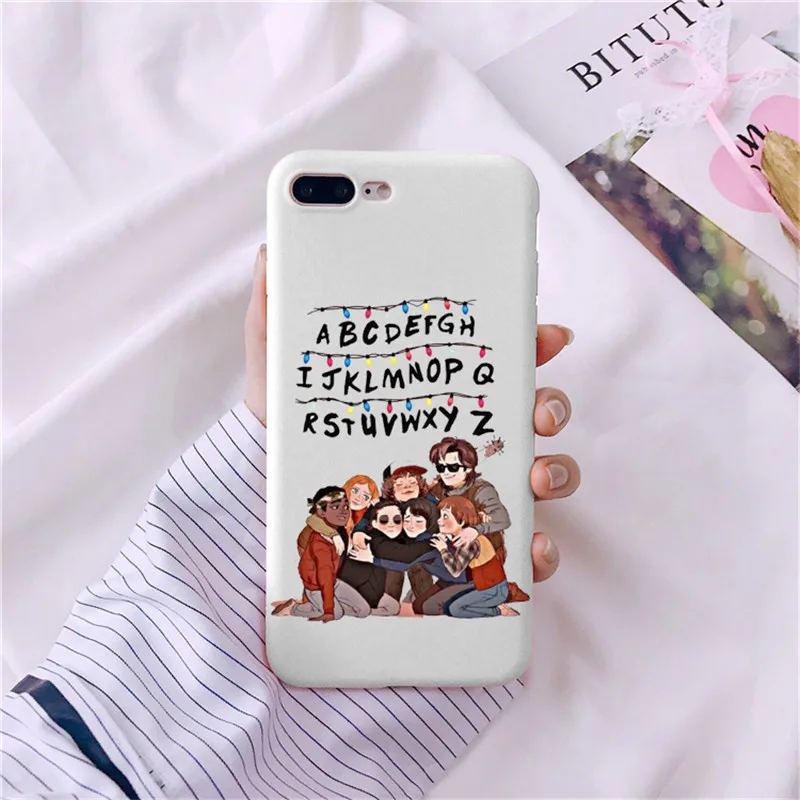 Необычные вещи Рождественские огни чехол для iPhone 7 6S 8 Plus X 5s SE мягкая Матовая силиконовая, в цветах радуги чехлы для телефонов задняя крышка Funda