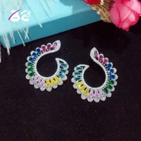 be 8 luxury brand earrings full micro cubic zirconia paved stud earrings fashion jewelry aretes de mujer modernos e778