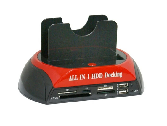 All in 1 2.5" 3.5" Dual USB 2.0 SATA IDE Dock HDD Docking Station Hub Card Reader OTG External Storage Enclosure Free Shipping |