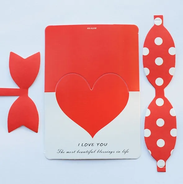30 шт./лот простые Мультяшные открытки с сердцем креативный 3D бант