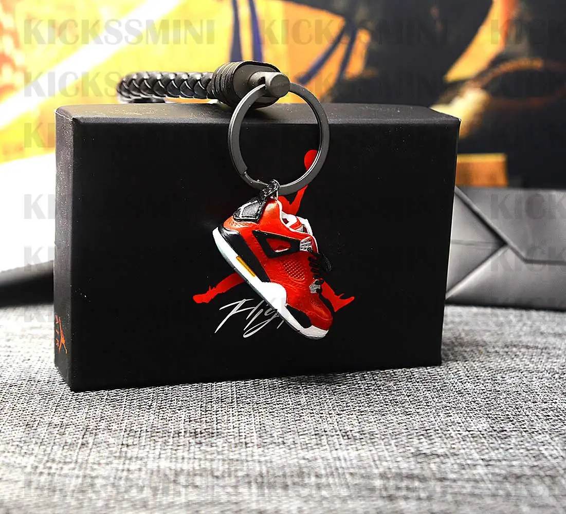 DIY ретро OG Air Jordan " Toro Bravo" 3D Мини кроссовок Джордана сумка для ключей коробка Подвеска для пары Кукла аксессуар