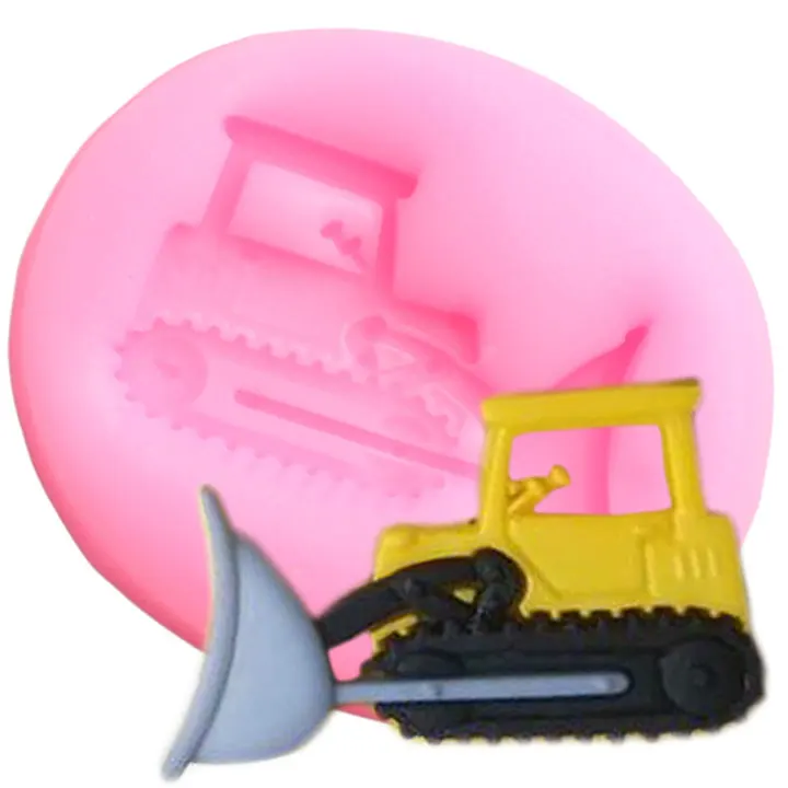 CC498 3D Строительные транспортные средства силиконовые формы DIY Детский день рождения торт украшения инструменты помадка кекс Топпер шоколадные конфеты формы - Цвет: CC498