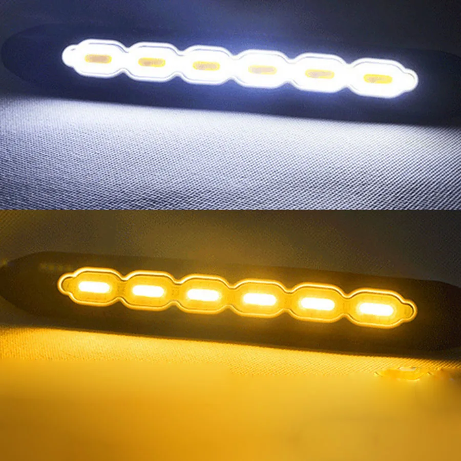 Автомобильный Стайлинг 2 шт. Гибкие водонепроницаемые белые + желтые