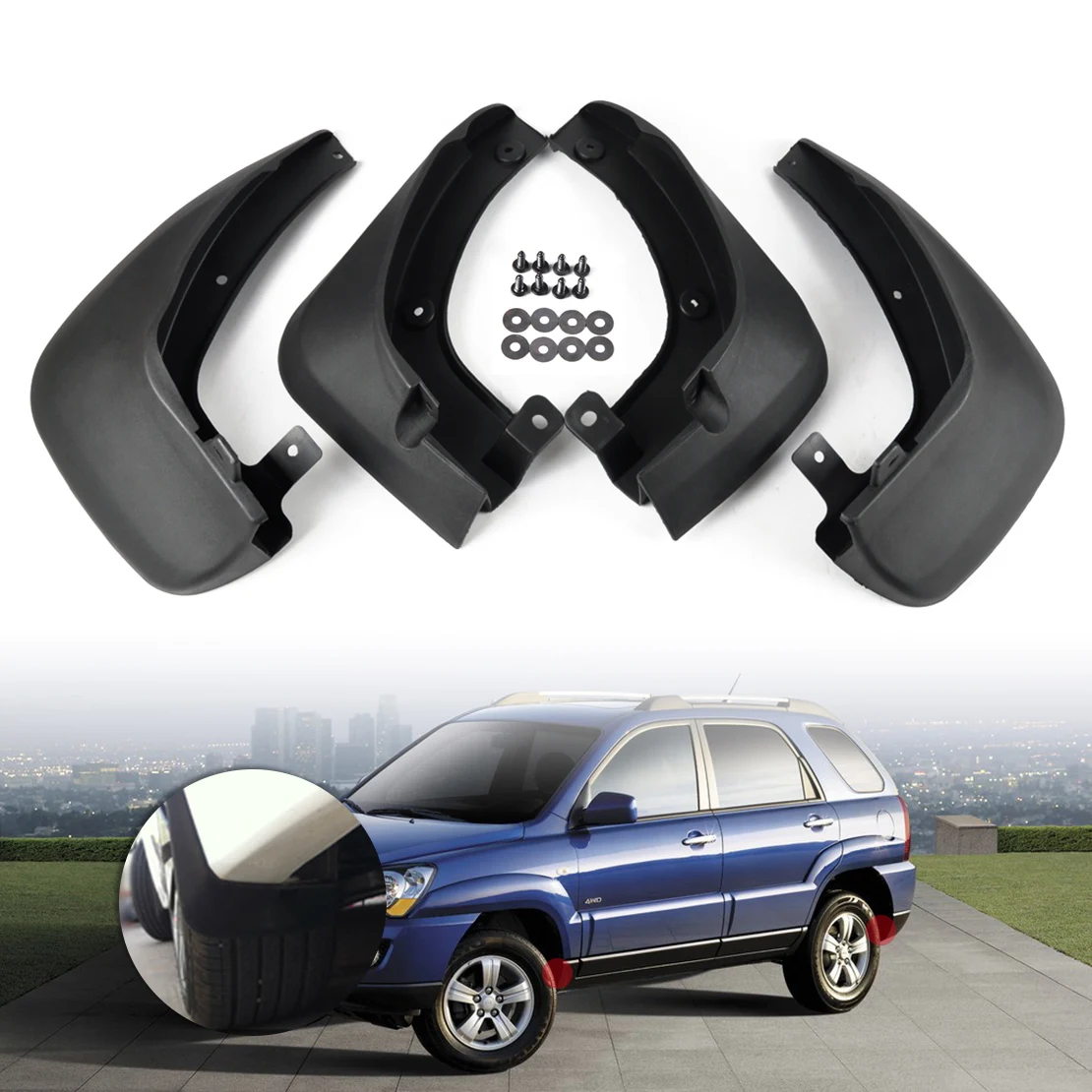 Брызговики DWCX 4 шт. брызговики для KIA Sportage 2005 2006 2007 2008 2009 2010|flaps splash guards|mud flaps guardssplash