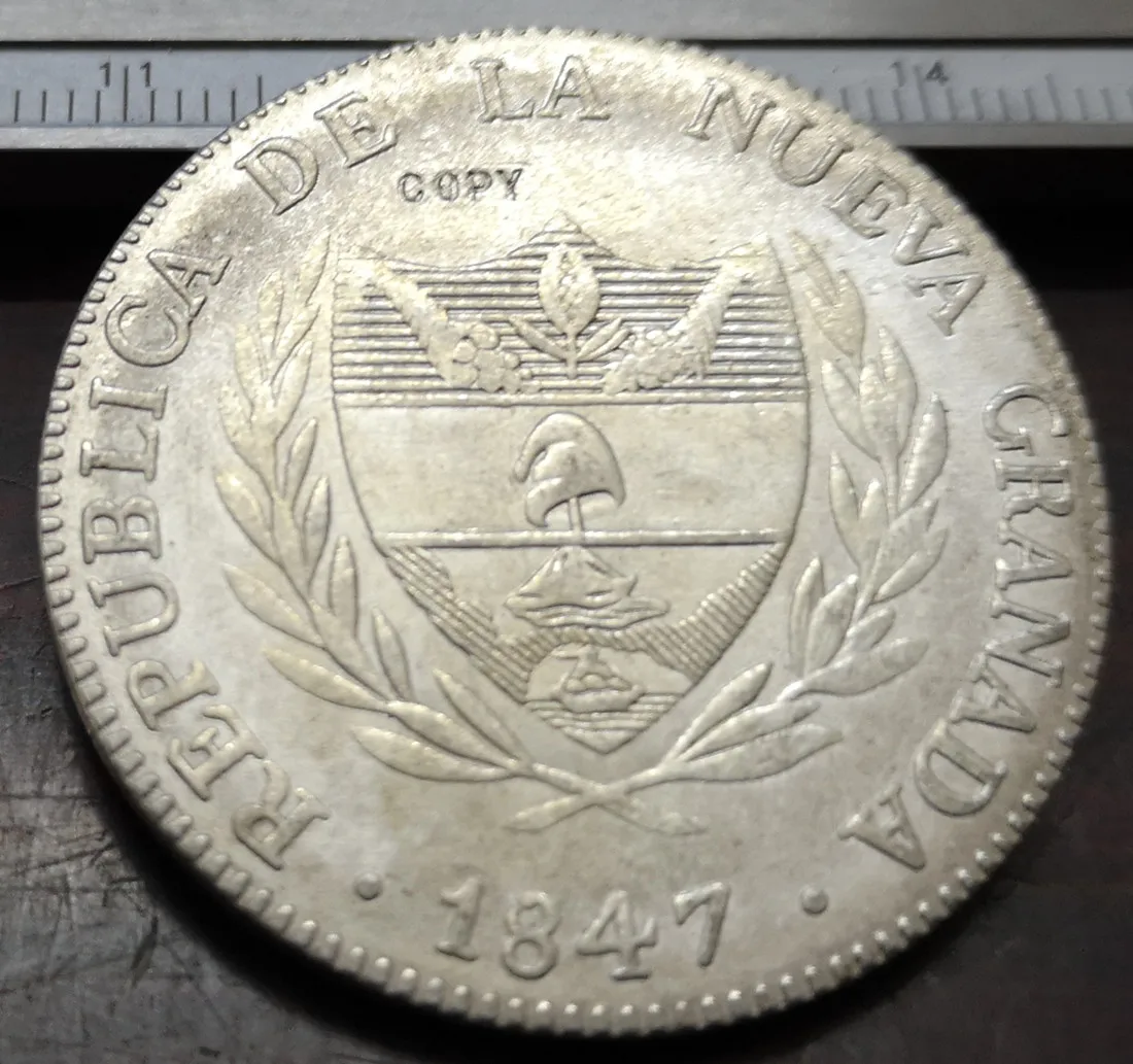 

1847 Colombia 8 Reales (Republic of Nueva Granada) Silver Plated Copy coin