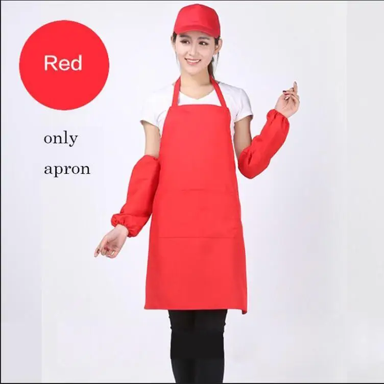 only apron red Модный фартук в стиле унисекс, Карманный шеф-повара, для дома, кухни, ресторана, ногтей, кофейня, кухонная посуда, ремесло, для выпечки, для приготовления пищи, с логотипом, 10 шт - Цвет: only apron red