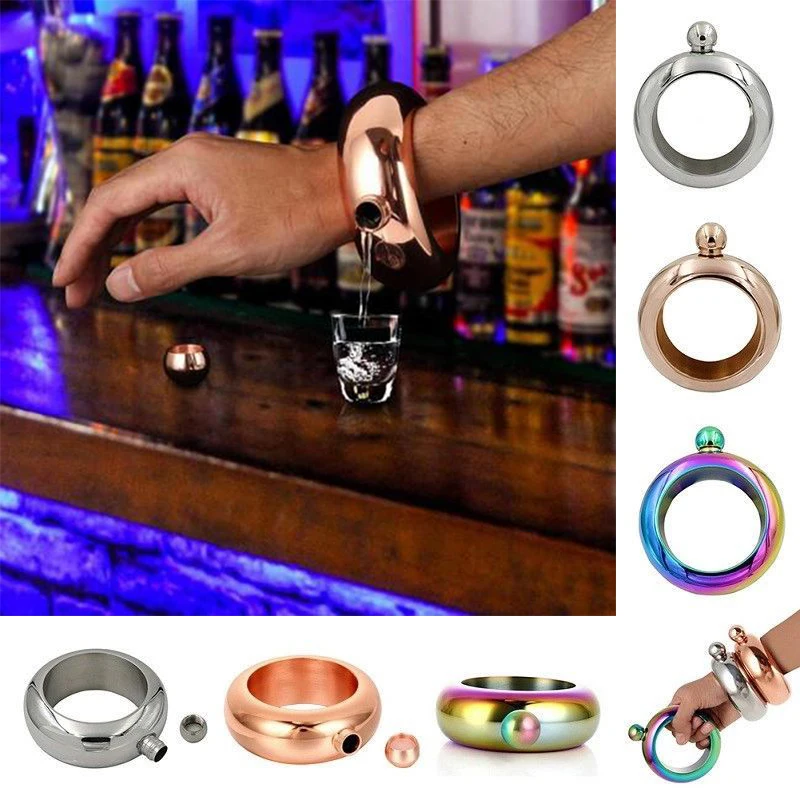 Armband Kolf 3.5Oz Wijn Whiskey Heupfles Armband Alcohol Fles 100Ml Drinkware Rvs Bangle Heupfles