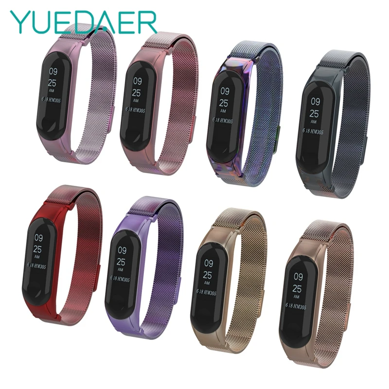 YUEDAER цветной mi Band 3 металлический ремешок для Xiaomi mi Band 3 mi lanese Loop браслет mi Band 3 Correa mi Band 3 аксессуары на магните