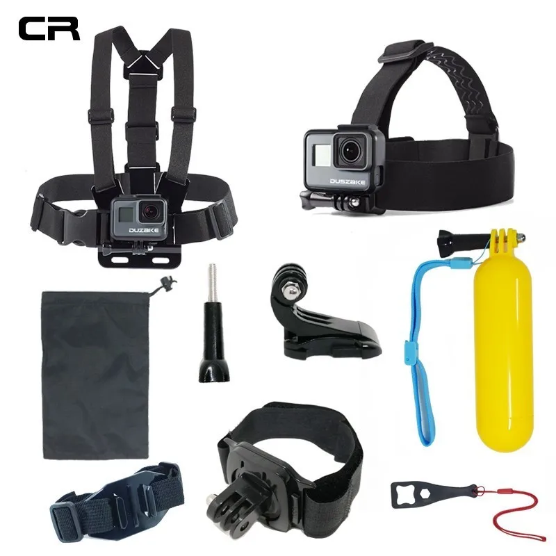 

Coolaxy аксессуары для Gopro Hero 7 6 5 4 ремень на голову нагрудный ремень на шлем ремень Floaty поплавок на запястье для SJ4000 для Yi 4K CL71