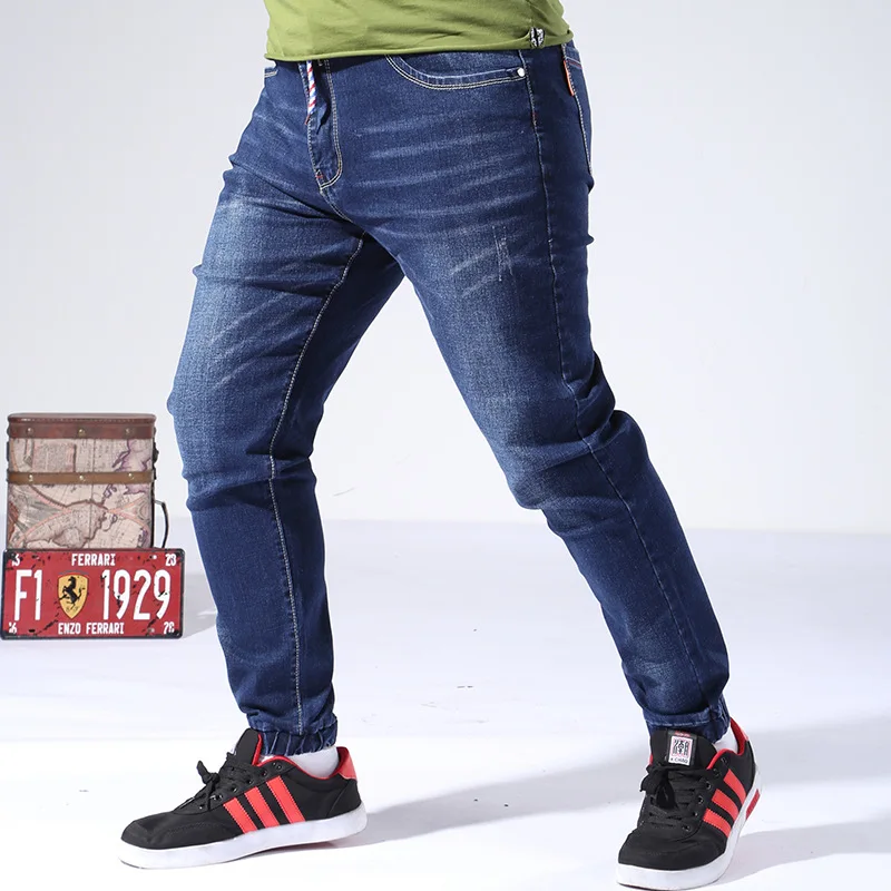 Джинсы мужские Стрейчевые облегающие классические брюки из денима прямые штаны